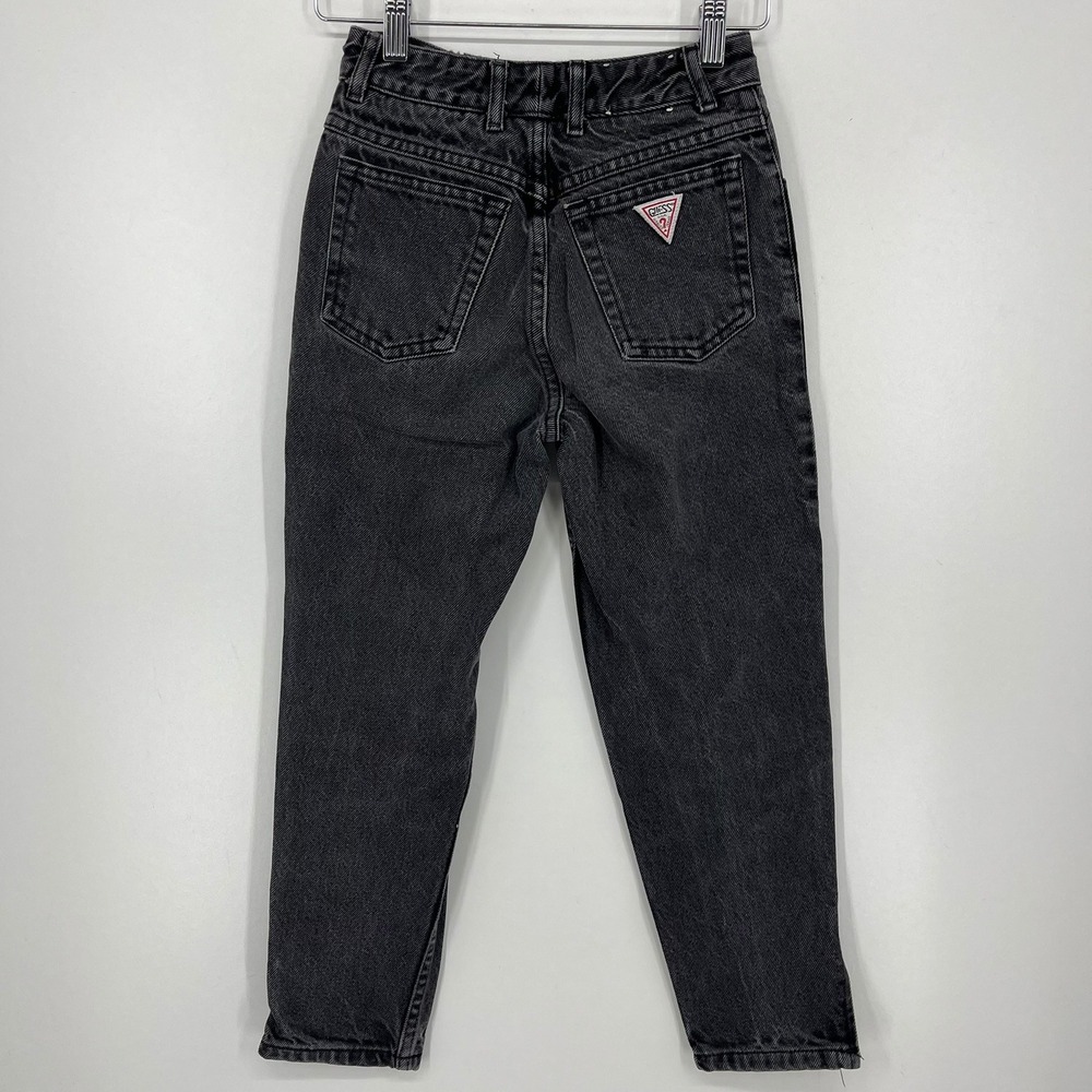 Vintage 90s Guess by Georges Marciano Black Acid Wash Ankle Zip Jeans Size 10